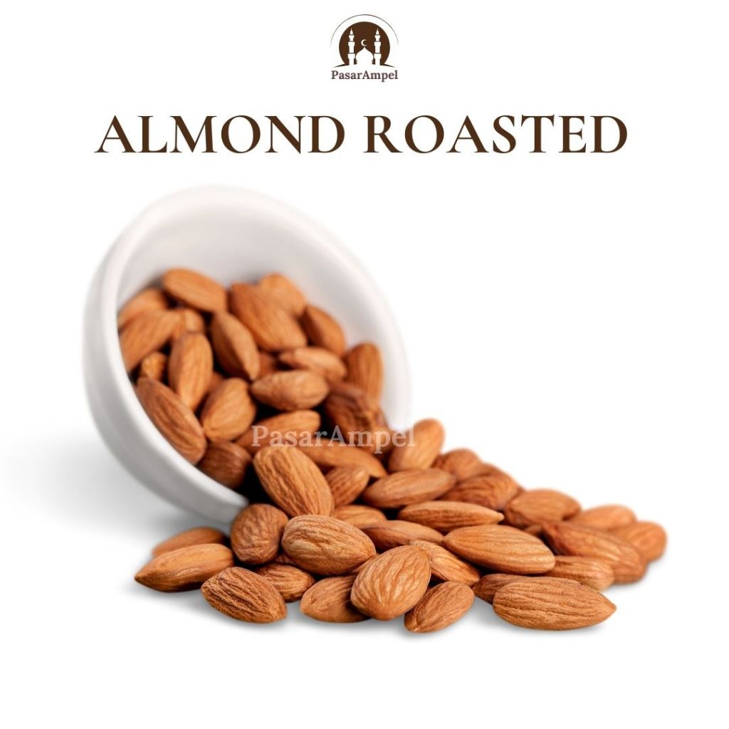

Kacang Almond Kupas Matang Panggang 250gr Premium Roasted | Sehat Siap Makan Renyah | Tanpa Pengawet