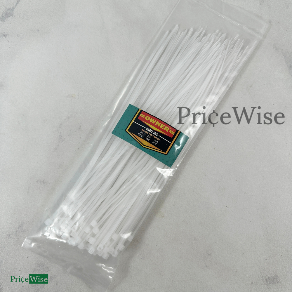 

1KG (24 pax) Kabel Ties 200 mm Putih / Cable Tie / Kabel Tie / Kabel Tis