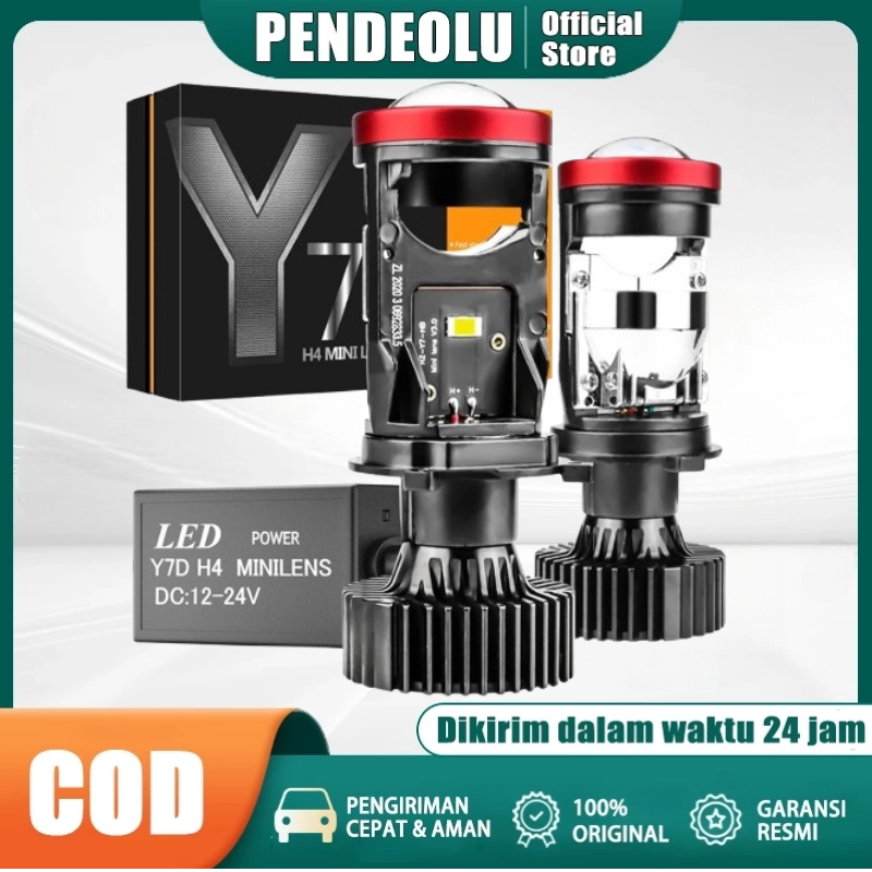 Y7D LAMPU LED MOBIL MOTOR H4 MINI PROJEKTOR PROJIE Y7D ORIGINAL SUPER TERANG