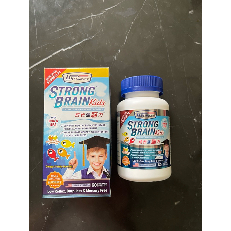 US Clinicals Strong Brain Kids - Vitamin Otak Anak (Distributor Resmi)