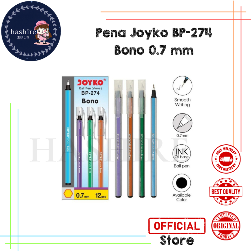 

Ball Pen Pulpen Pena Joyko BP-274 Bono 0.7 mm 1 Box 12 Pcs