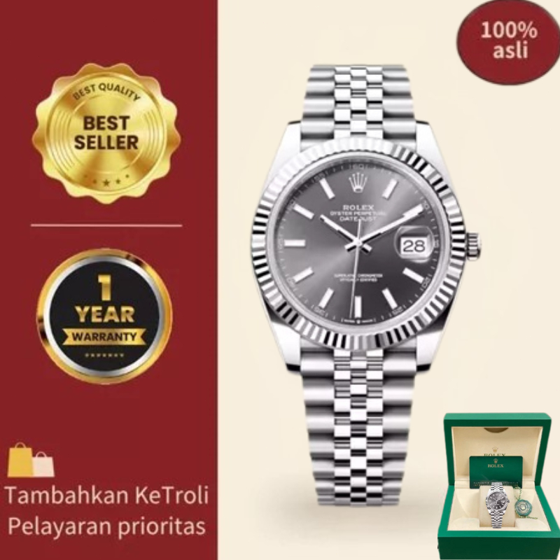 [100% asli] Rolex, jam tangan pria, seri Datejust m126334-0014, gerakan mekanis otomatis Swiss, cerm