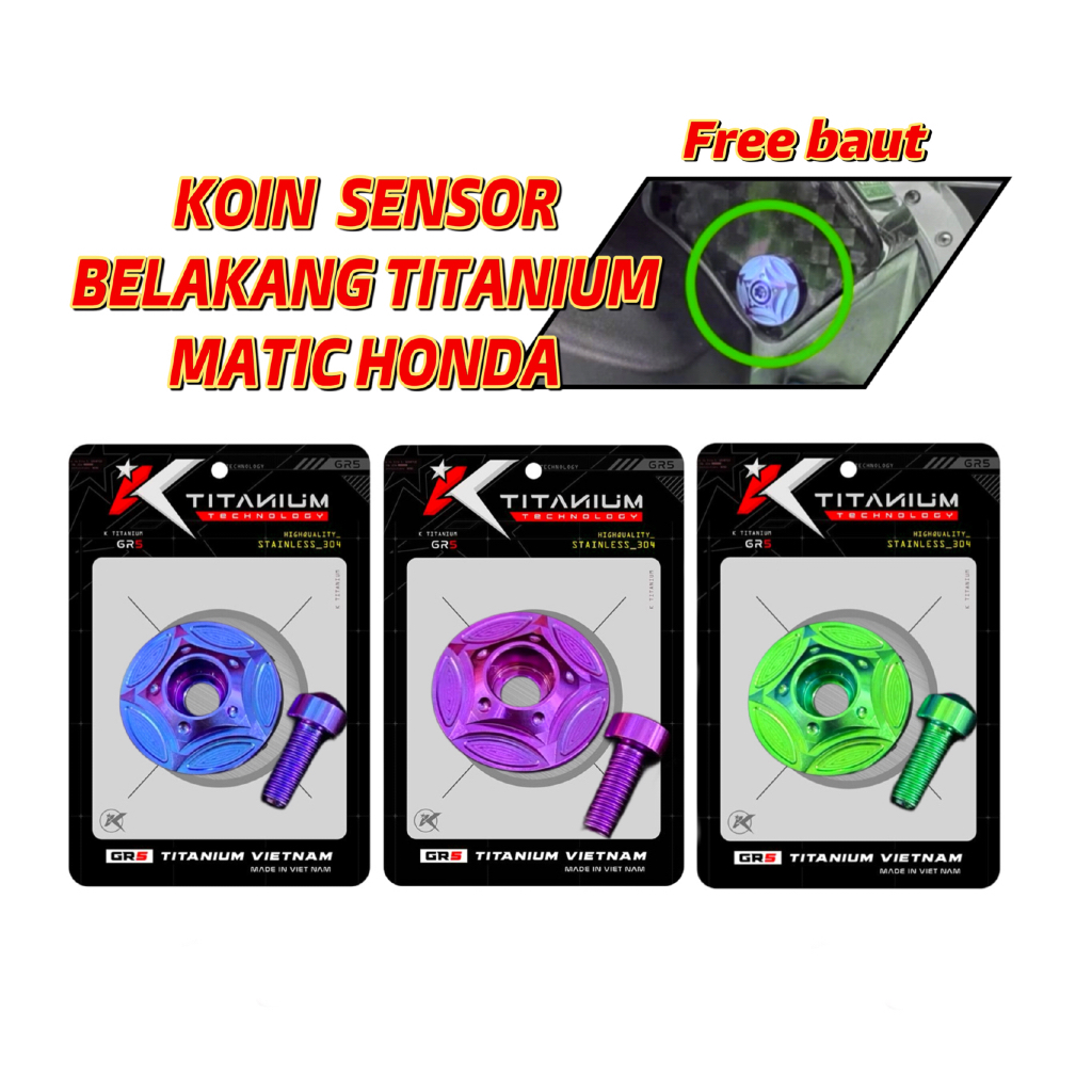Baut Titanium Sensor tutup Koin Titanium Idling Stop Vario 125/150 All New BEAT SCOOPY PCX ADV MATIC