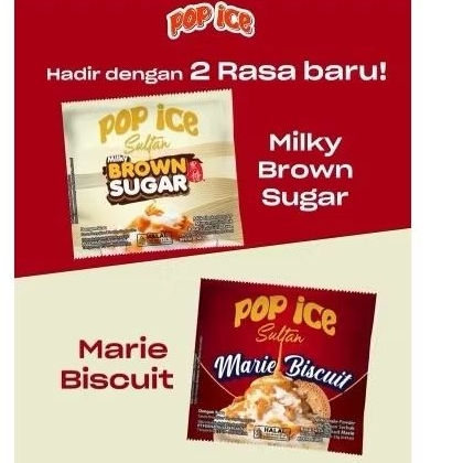 

Pop Ice Sultan Milky Brown Sugar / Marie Biscuit Sachet 23gram
