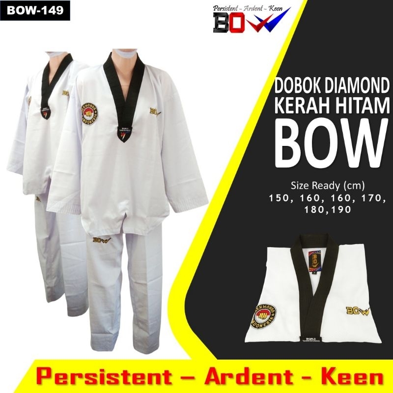 Dobok taekwondo seragam baju kerah hitam senior coach