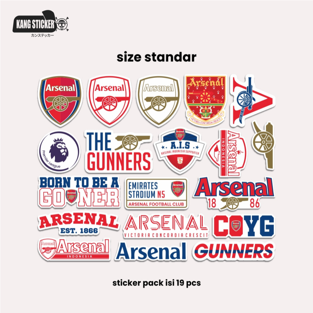 

STICKER PACK ARSENAL ISI 19PCS - PREMIUM STICKER - WATERPROOF