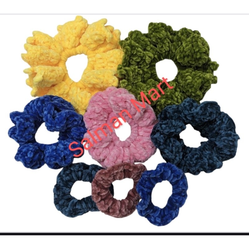 Ikat Rambut Rajut Handmade || Scrunchie Velvet || Ikat Rambut Cepol ||  Kunciran Rambut
