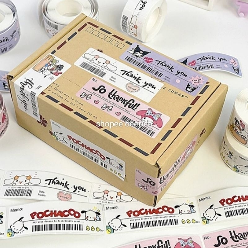 

120 PCS STICKER ROLL STICKER THANKYOU AESTHETIC CUTE STICKER SEGEL TERMURAH IMPORT A027