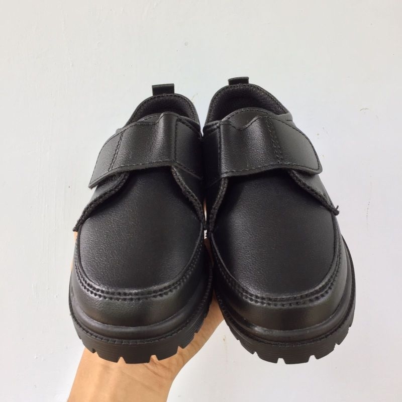 SEPATU ANAK SEKOLAH HITAM DOCMART PEREKAT KRETEK SIZE 31-35 TERMURAH TERLARIS PREMIUM