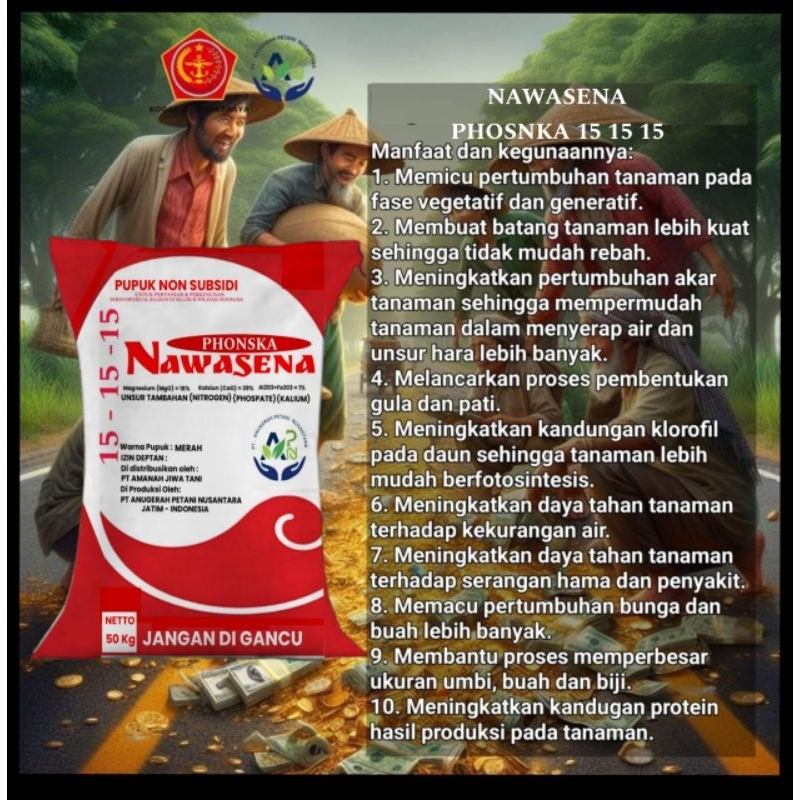 Pupuk Non Subsidi Npk Phonska Nawasena Kemasan Pabrik 50 kg