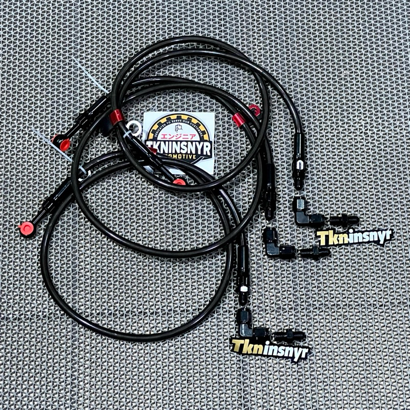 Selang Rem Depan Carbon 92 Cm Panjang 36 Inch Fitting 90 BeAT Scoopy Vario Mio