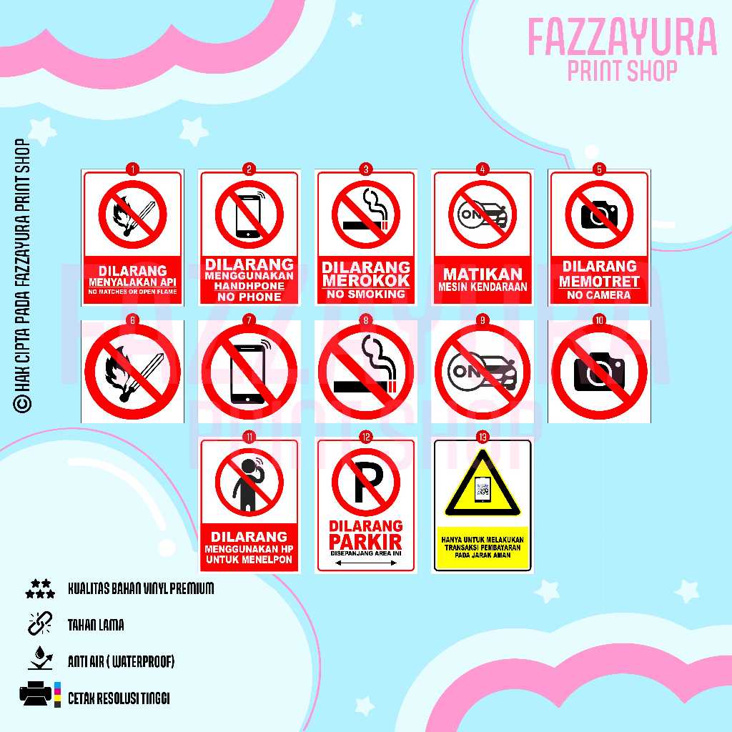

STICKER SAFETY SIGN LARANGAN DAN HIMBAUAN DI SPBU ATAU PERTAMINI