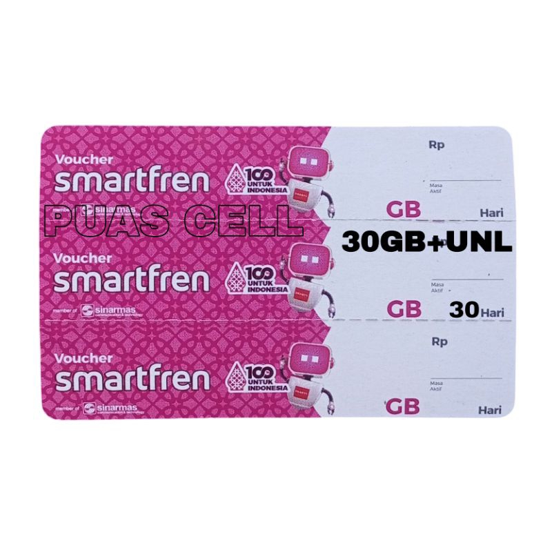 Voucher smartfren unlimited nonstop 30gb 30hari
