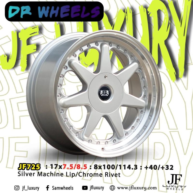 Velg model palang jf luxury ring 17 warna silver polis tanggerang