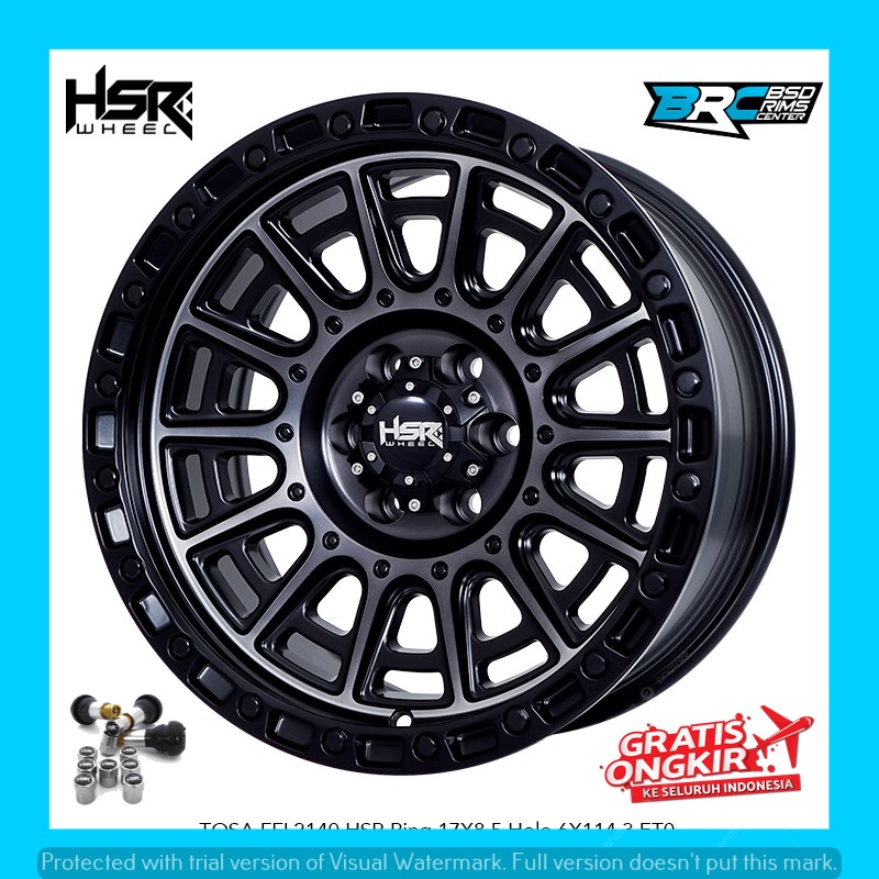 Velg mobil offroad pajero fortuner prado dll hsr tosa ring 17 lebar 8,5 et18