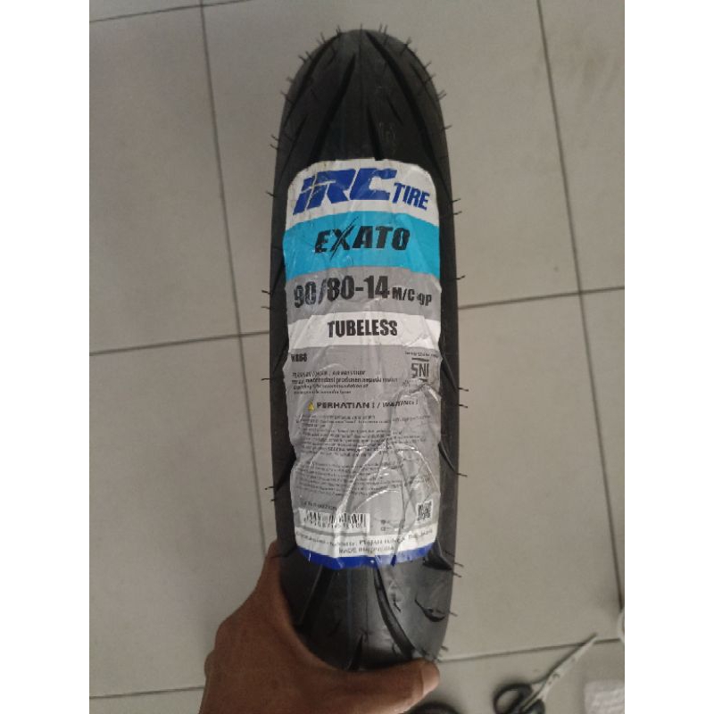 BAN LUAR MERK IRC 90/80 RING 14 TUBELESS EXATO NR88 ORIGINAL BEAT,VARIO,MIO,