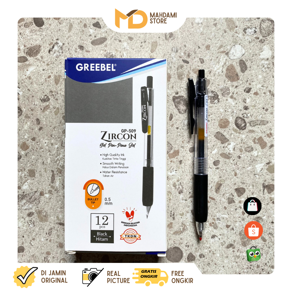 

GREEBEL - GP-509 Zircon 0.5 / Ballpoint Gel / Pen / Pulpen / Gel Pen