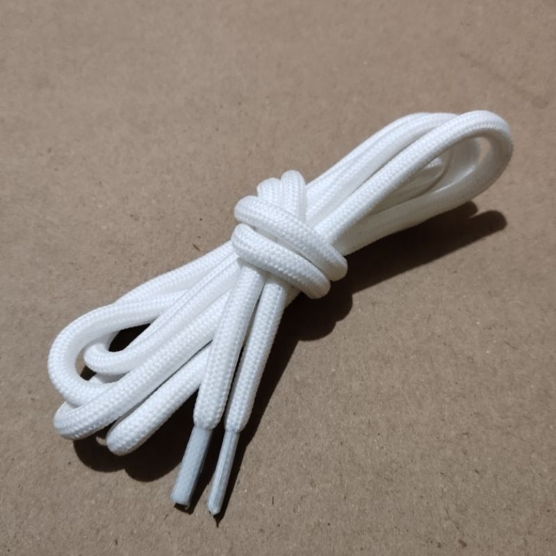 tali sepatu sniker putih - tali bulat premium warna putih