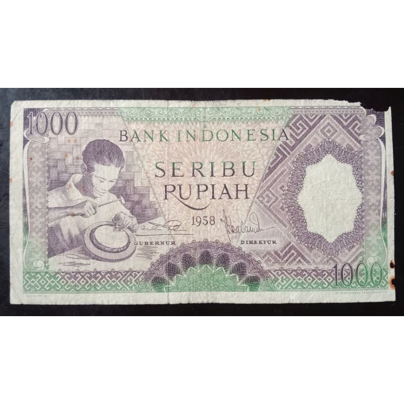 UANGKUNO 1000 RUPIAH PEKERJA THN 1958