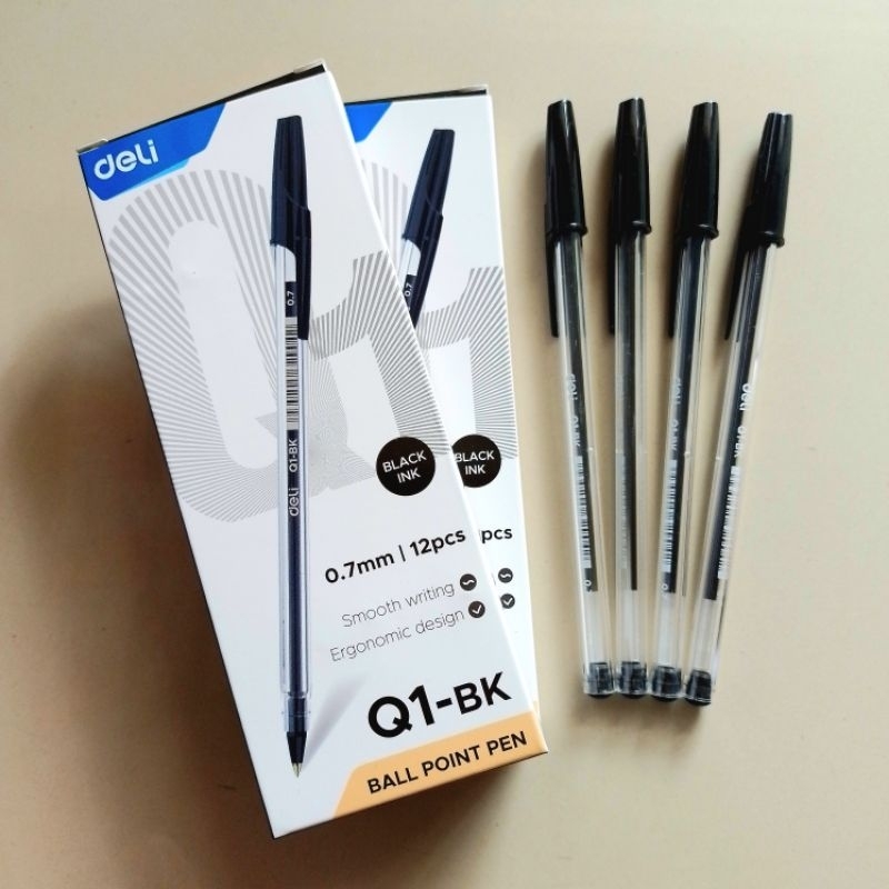 

Pulpen Ballpoint Deli Q1 0.7mm ( 12 Pcs ) [ Original ]