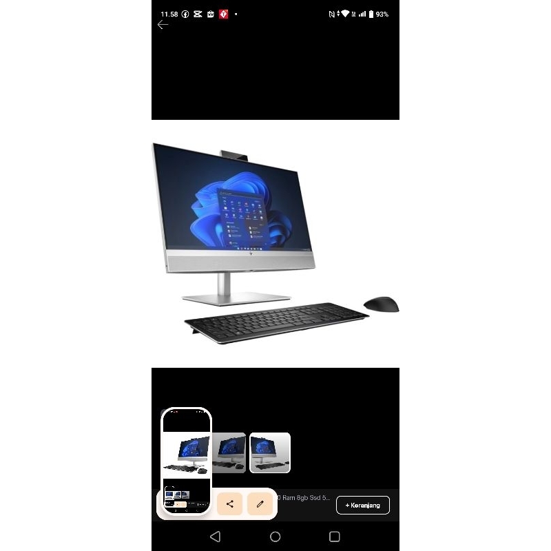 PC AIO hp eliteOne 800-G6 Intel core i7-10700 Ram 16GB SSD 512GB win 11 touchscren VGA 4GB