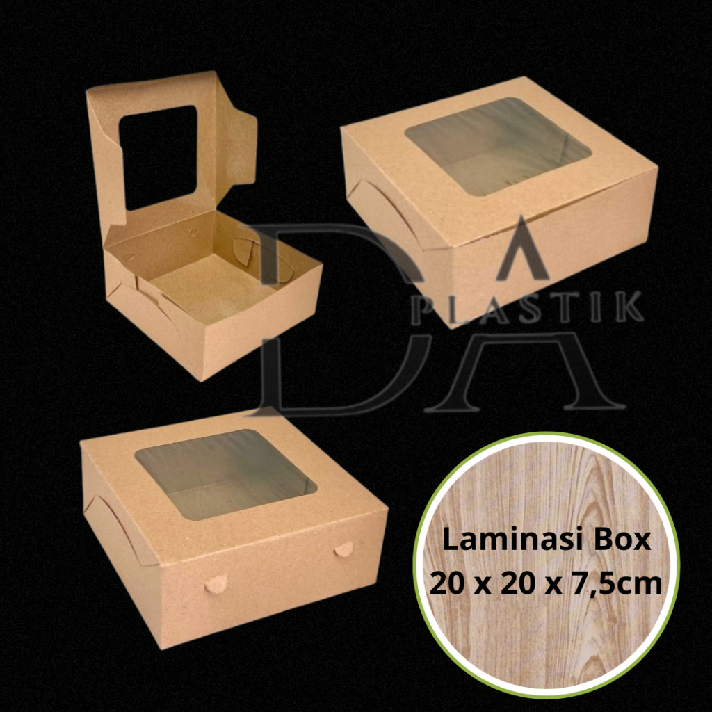 Kotak Kue Window 20x20x7,5cm DUs Kue Ulang Tahun Bolu Kotak Hampers