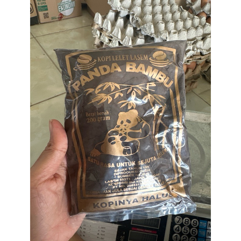 

Kopi lelet lasem cap panda bambu berat 200gram