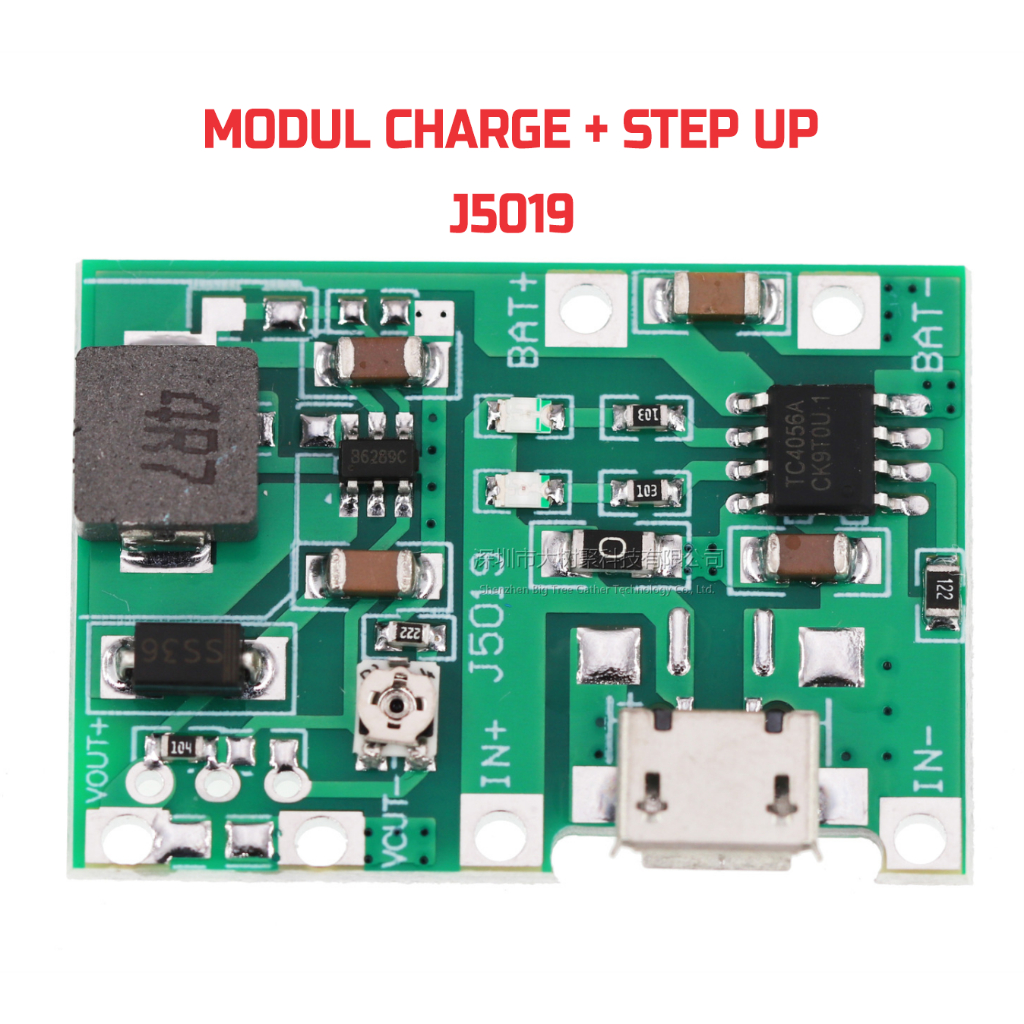 Kit Modul Charger Dan Step Up 2A Baterai 18650 Lithium Modul Charger 18650 J5019