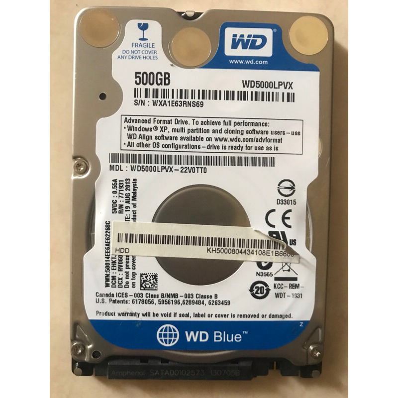 Harddisk 2.5 inch 500GB WD