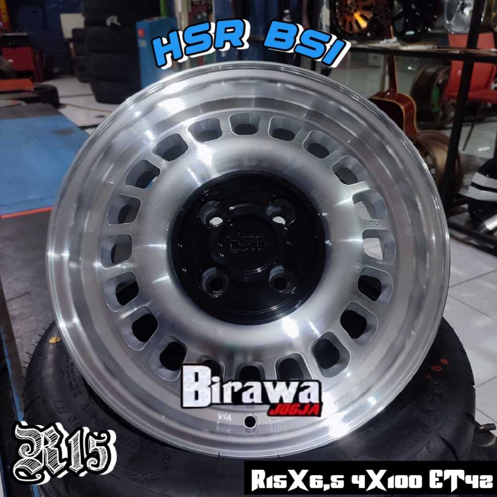 Velg HSR BSI Original R15 Silver Polish Velg Mobil Ring 15 HSR BSI ( Gratis Ongkir )