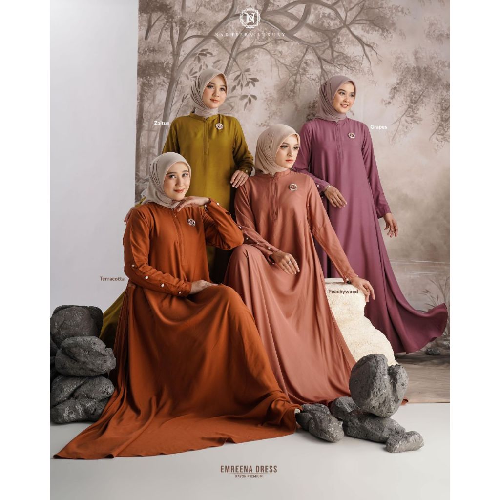 Nadheera Luxury Emreena Dress Rayon Premium Gamis Nadhera