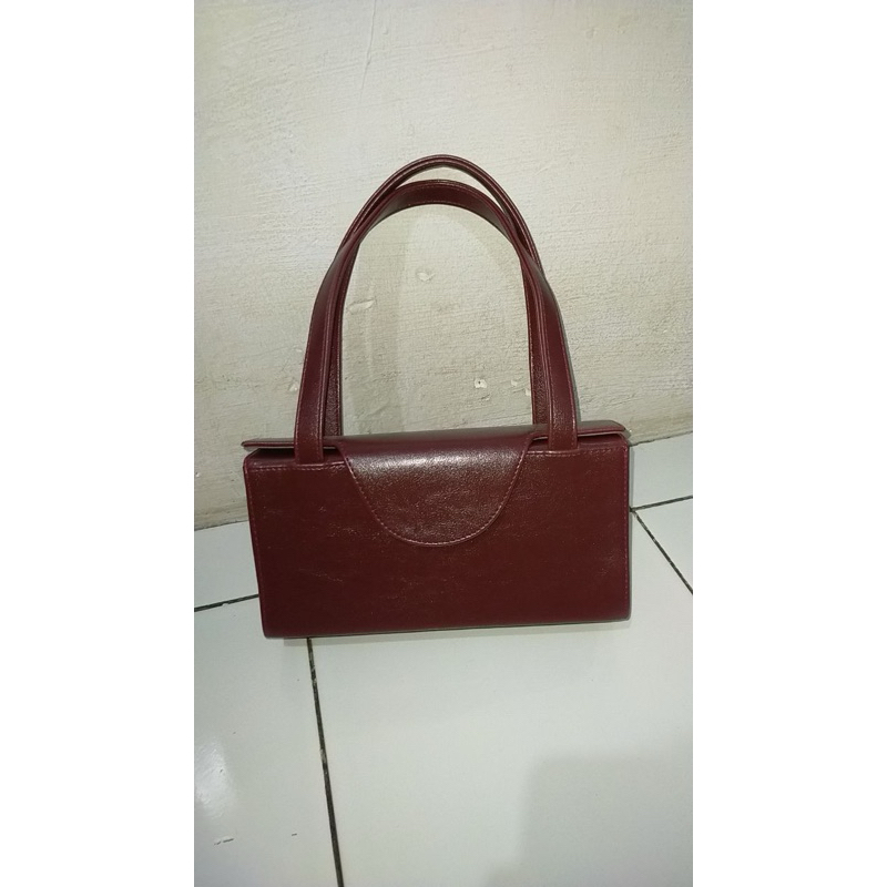 PRELOVED TAS SHOULDER BAG HAND BAG BURGUNDY