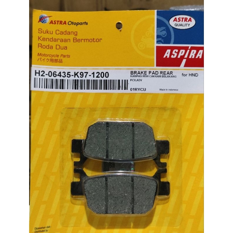 KAMPAS REM CAKRAM BELAKANG ASPIRA HONDA PCX ADV ORIGINAL ASPIRA ASTRA