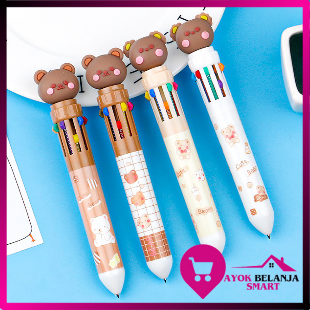 

ABS Pena 10 Warna Karakter Bear - Pulpen Gel Warna Warni Untuk Sekolah dan Kantor
