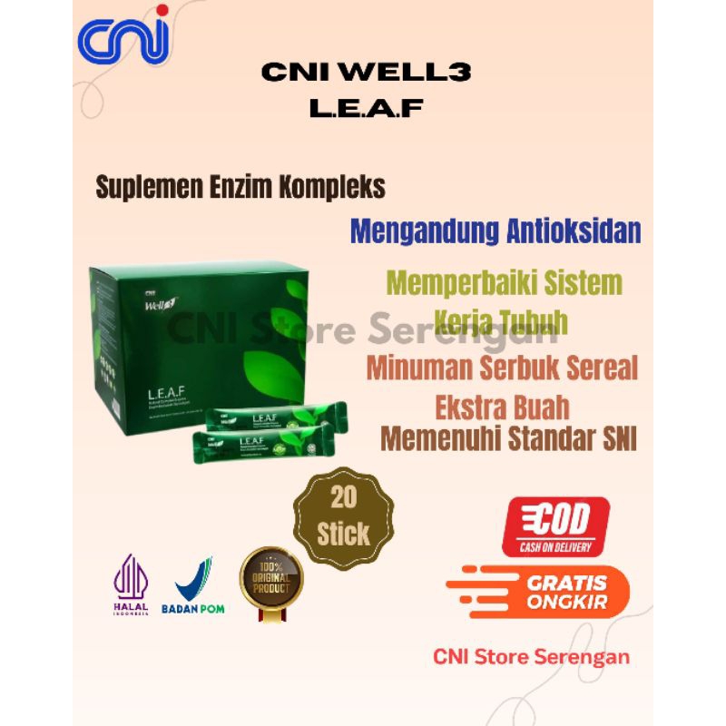 Well3 LEAF CNI isi 20 Stick Suplemen Enzim Pencernaan Terbaik