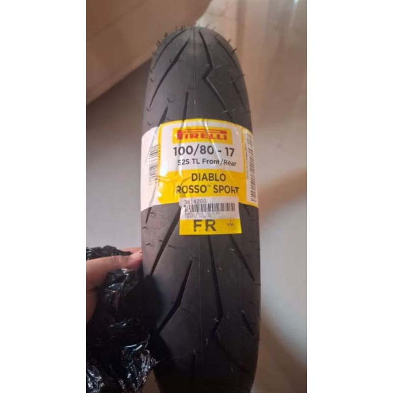PIRELLI DIABLO ROSSO SPORT 100/80-17 BAN MOTOR SPORT , R15 , CBR , CB150R , GSX , VIXION CB150R OLD 