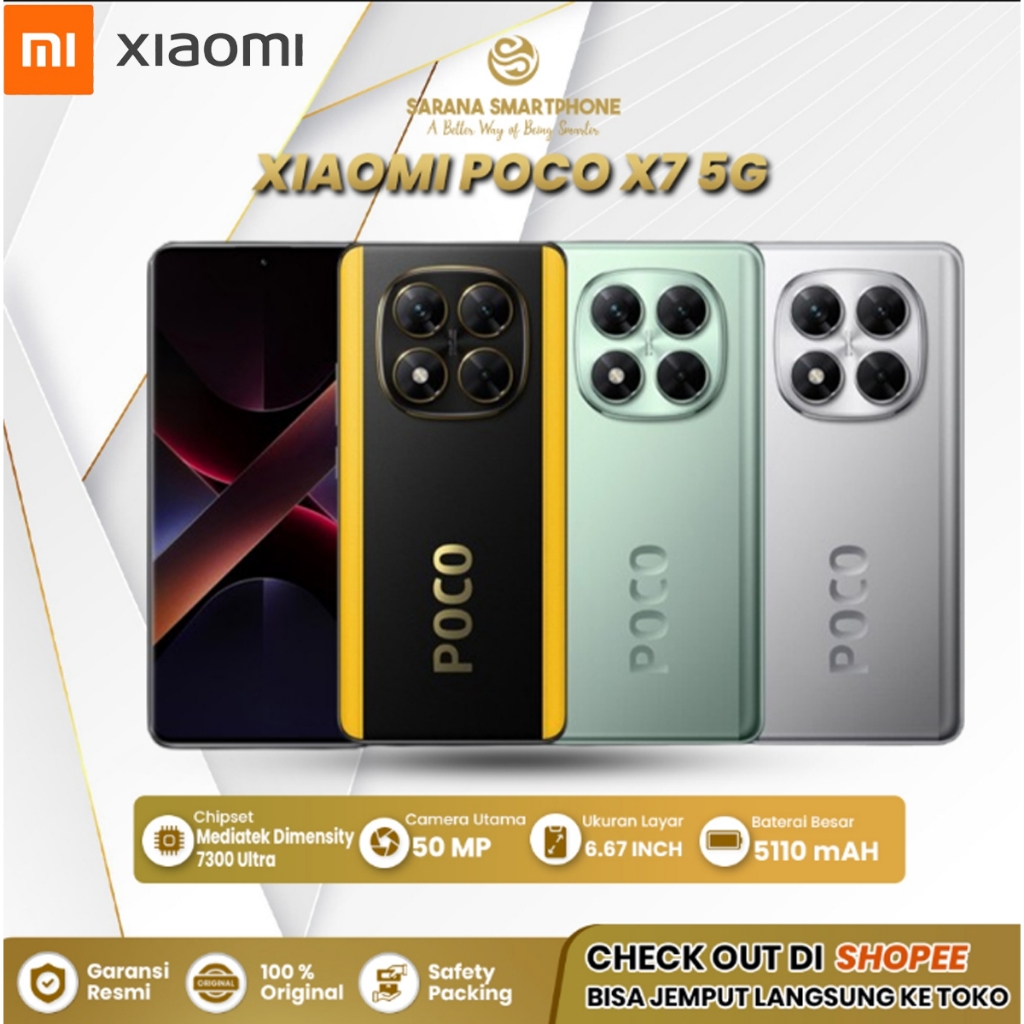 Xiaomi poco X7 5G 8/256GB 12/512GB Hp Gaming Terbaru Bersegel Original Garansi Resmi