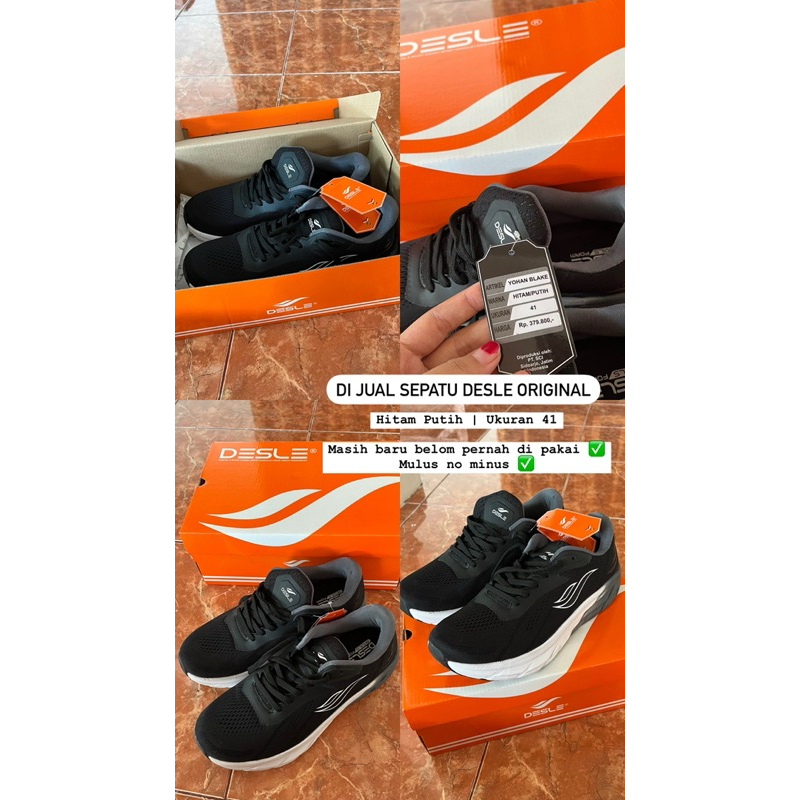 Desle Shoes Sneakers Running Yohan Blake Hitam Putih