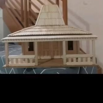 Miniatur Rumah Adat Joglo Jawa Dari Stik Es Krim - Besar