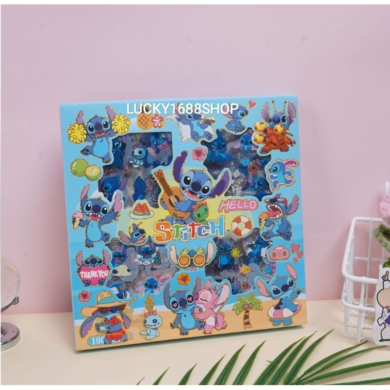 

STIKER 100 LEMBAR STITCH , LABUBU, FROZEN ELSA ANNA DISNEY KARTUN