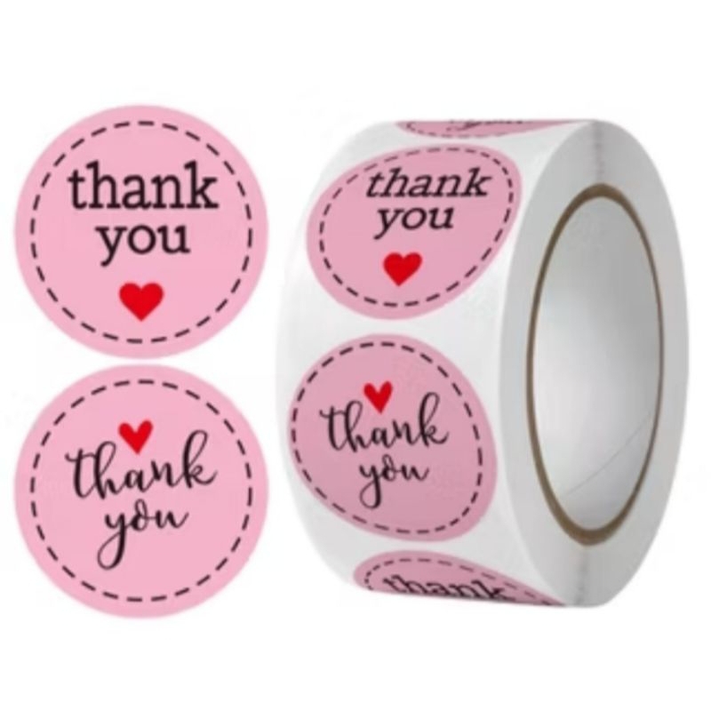 

isi 500pcs Stiker label roll thank you