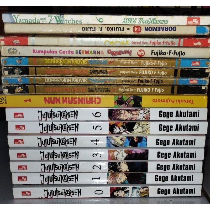 Komik Bekas Jujutsu Kaisen vol 0-6 +komik random Doraemon, Chainsaw Man