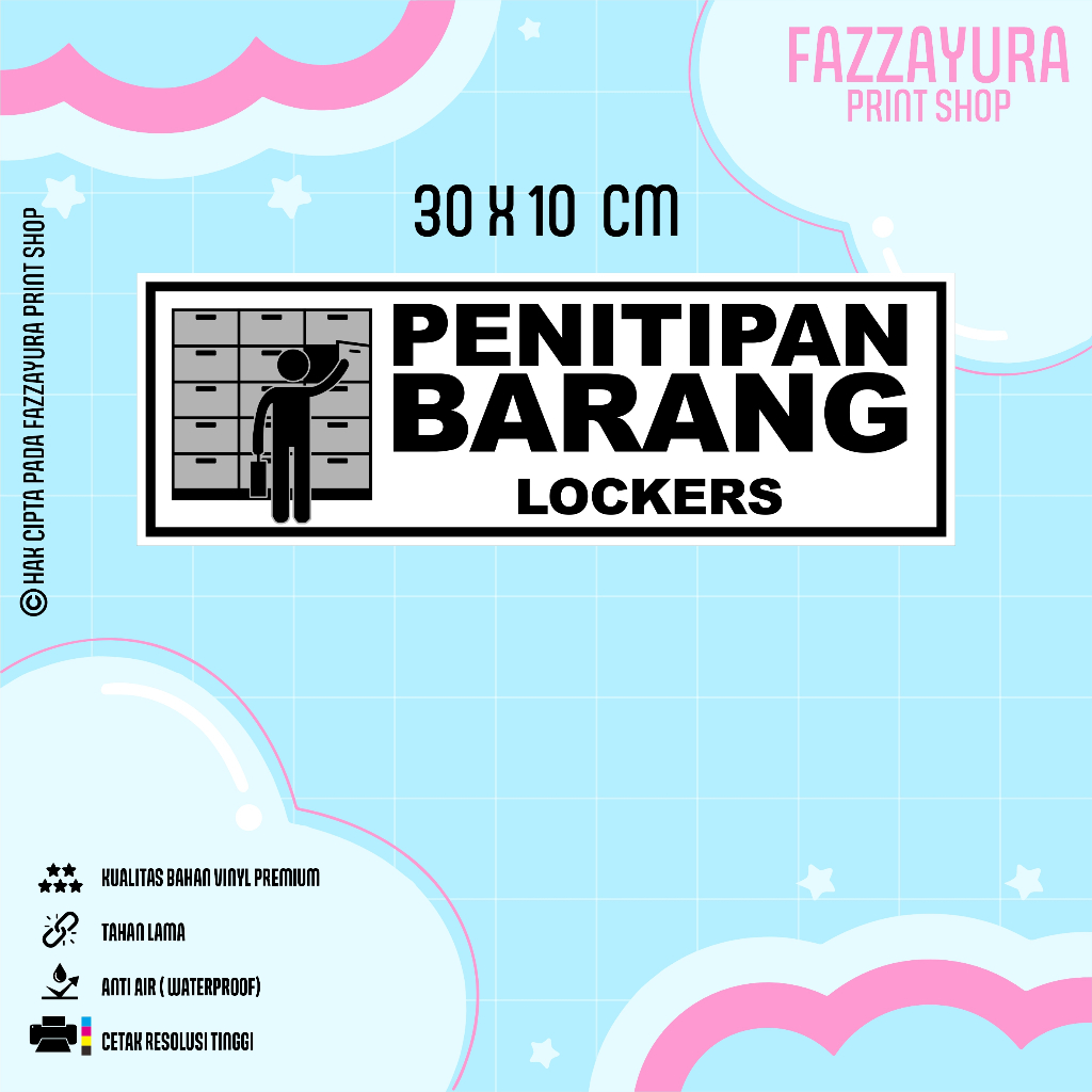 

STICKER PENITIPAN BARANG LOCKERS 30 X 10 CM