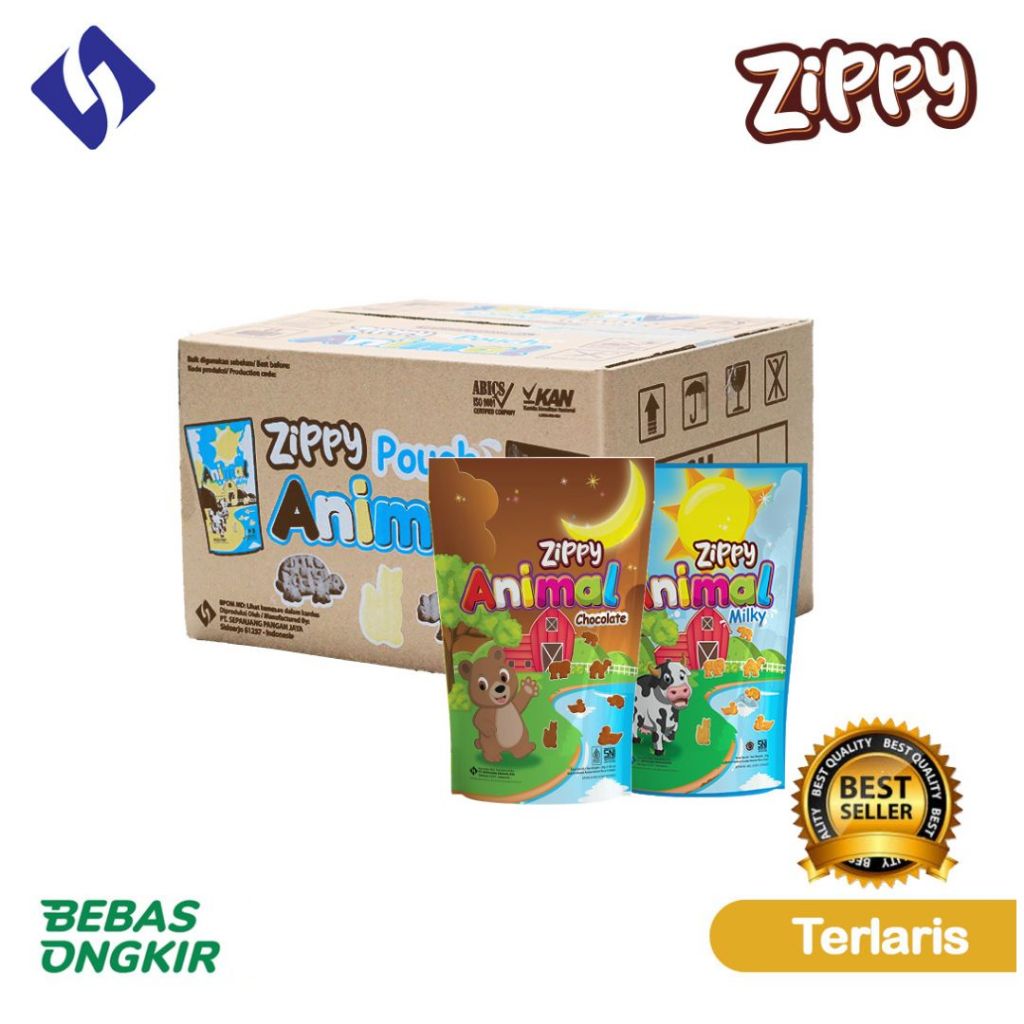 

ZIPPY ANIMAL RASA SUSU & COKLAT Biskuit Kemasan Karton - Isi 30 pcs