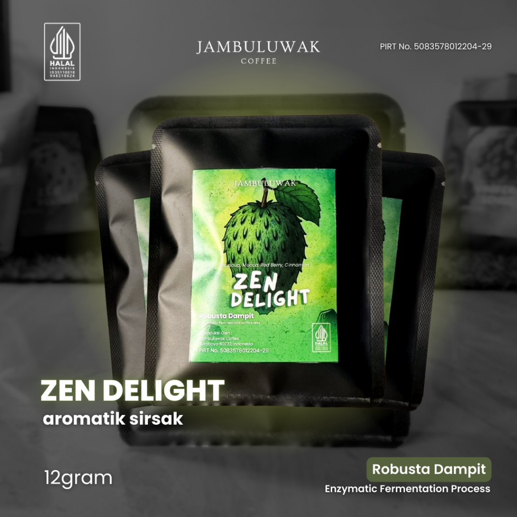 

Robusta Dampit Drip Bag Coffee - Zen Delight - Low Caffeine & Low Acid Coffee by Jambuluwak Coffee