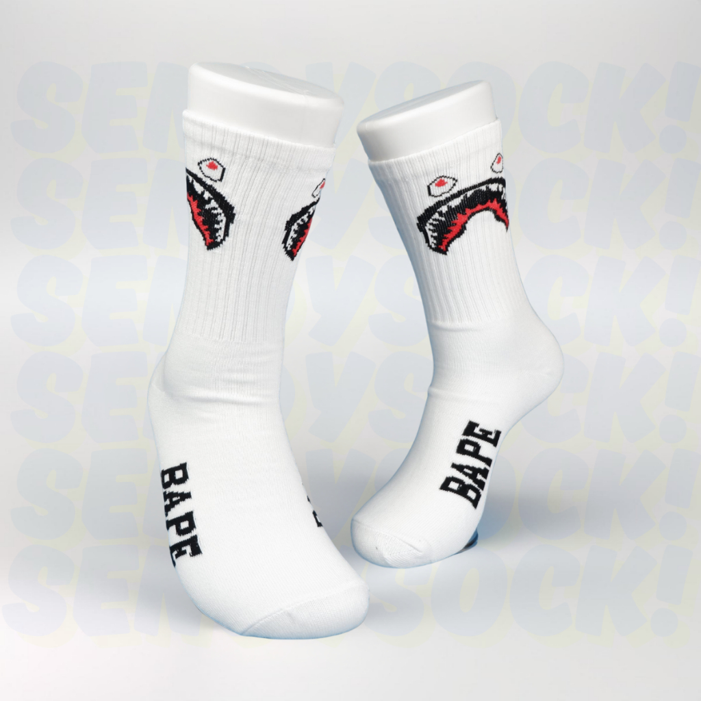 Kaos Kaki Motif Bape Oldschool Pria Wanita Panjang - TKB Socks