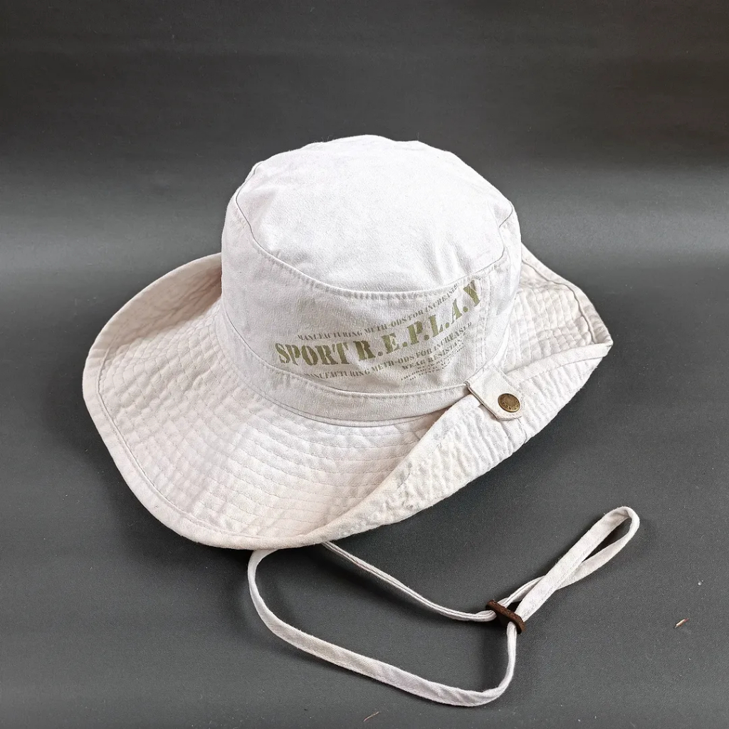 Topi Jungle Hat Bucket Hat Unisex Pria Wanita SPORT REPLAY Cream