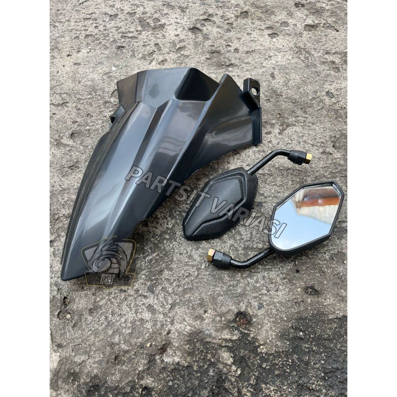 PAKET Spakbor Kolong Hugger Vario 125 150 HITAM Aksesoris Variasi Honda Old FI TGP Click Plus Spion 