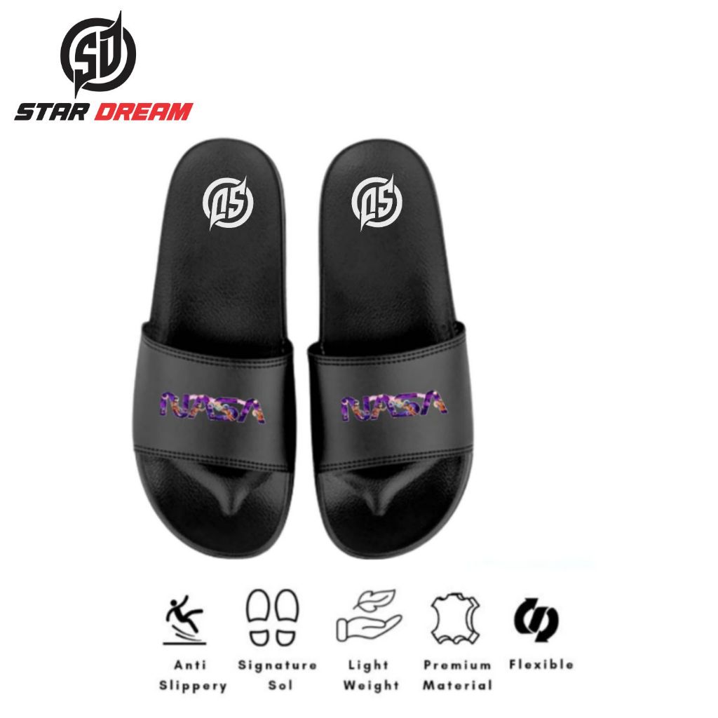 Sandal Slop Hitam NSA PREMIUM Sandal Distro Sol EVA