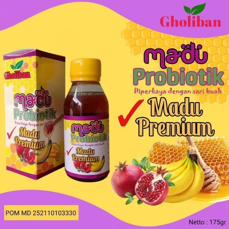 

MADU PROBIOTIK PLUS SARI BUAH GHOLIBAN DAYA TAHAN TUBUH 175 Gr